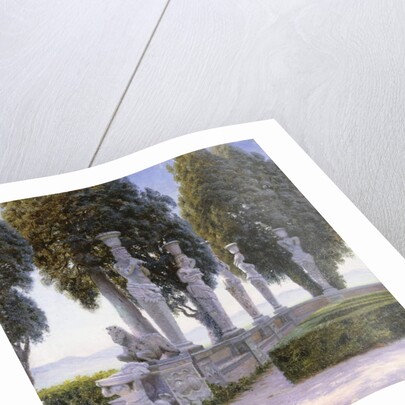 Square with Caryatids in the Grounds of the Villa Farnese, Caprarola; Piazzale delle Cariatidi nel parco di Palazzo Farnese a Caprarola by Adolf Heinrich Hansen