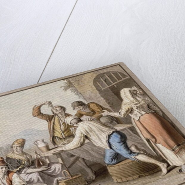 Neopolitans Eating Macaroni; Napolitani Mangia maccaroni by Saviero Xavier della Gatta