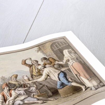 Neopolitans Eating Macaroni; Napolitani Mangia maccaroni by Saviero Xavier della Gatta