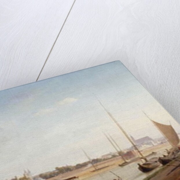 Magdeburg on the banks of the River Elbe - View from the East to the West; Magdeburg an der Elbe; Ansicht von Ost nach West, 1853 by Johann Philipp Eduard Gartner