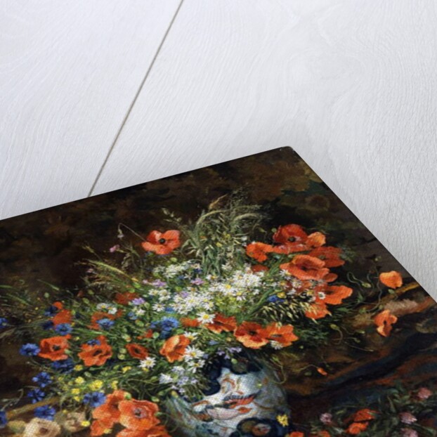 Poppies, Daisies, Buttercups and other Flowers in a Japanese Imari Vase by Theodore Hannon