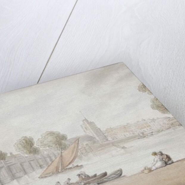 The Old Swan Inn, with a View of Putney bridge beyond by Thomas Rowlandson