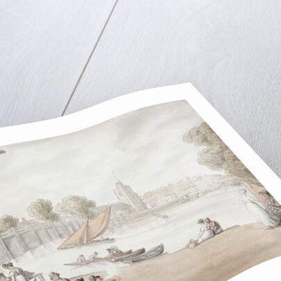 The Old Swan Inn, with a View of Putney bridge beyond by Thomas Rowlandson