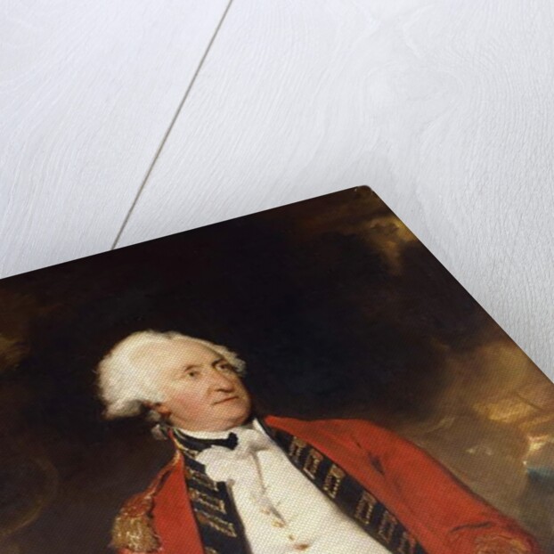 Portrait of General James Pattison three-quarter-length, in Military Uniform, Holding a Document, a Battle in Progress Beyond by Thomas Lawrence