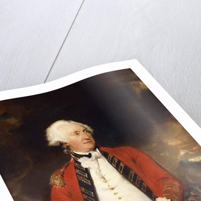 Portrait of General James Pattison three-quarter-length, in Military Uniform, Holding a Document, a Battle in Progress Beyond by Thomas Lawrence