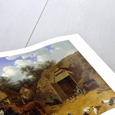 The Artist's Farmyard at Meopham, Kent, with Horses, Shetland Ponies, Pigs, Ducks, Pigeons and Chickens, 1857 by John Frederick Herring Snr