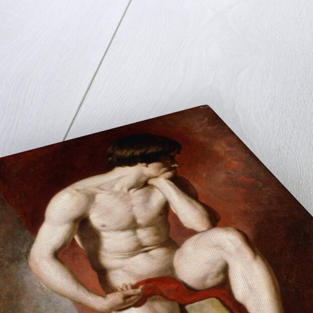 A Male Nude, seated full-length by William Etty