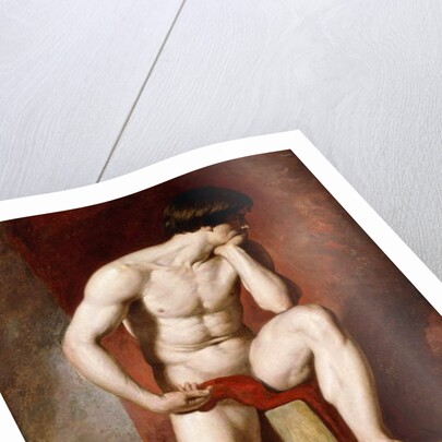 A Male Nude, seated full-length by William Etty