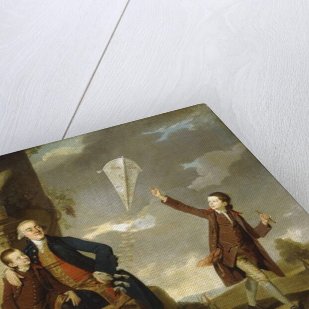 Group Portrait of George Fitzgerald with his Sons George, seen flying a Kite, and Charles by Johann Zoffany
