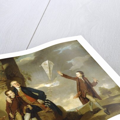 Group Portrait of George Fitzgerald with his Sons George, seen flying a Kite, and Charles by Johann Zoffany