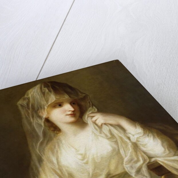 Tuccia, the Vestial Virgin, three quarter length, holding a lamp by Angelica Kauffman