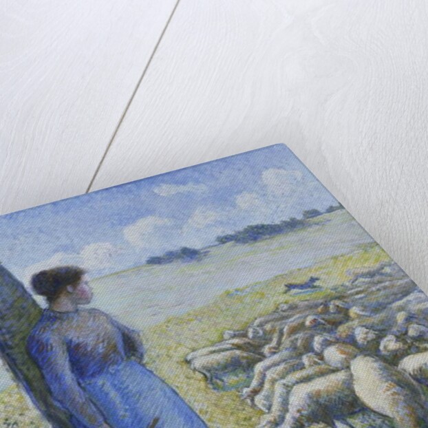 Shepherdess and Sheep; Bergere et Moutons, 1887 by Camille Pissarro