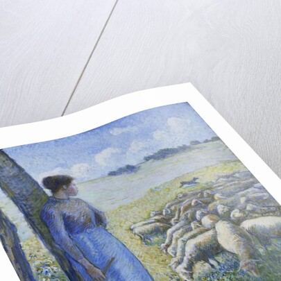 Shepherdess and Sheep; Bergere et Moutons, 1887 by Camille Pissarro