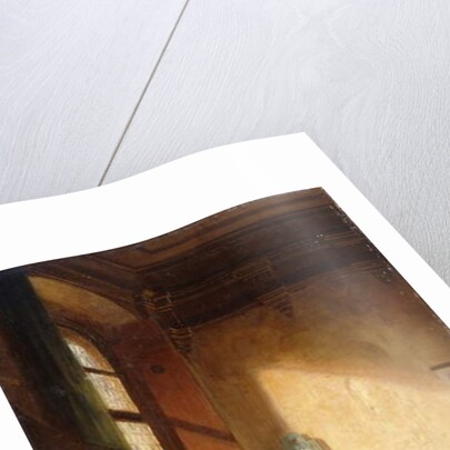 A Writer Sharpening his Quill; Der Schreiber, eine Feder schneidend by Carl Spitzweg