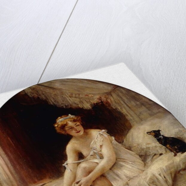 Little Woman putting on her stockings, 19th century by Leon Francois Comerre