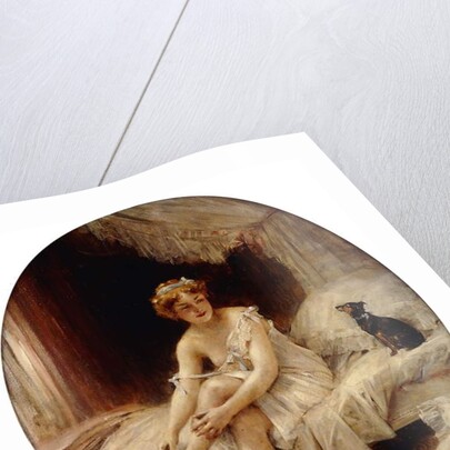 Little Woman putting on her stockings, 19th century by Leon Francois Comerre