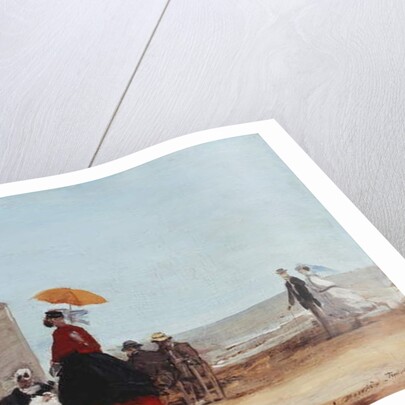 On the Beach at Trouville; Sur la Plage de Trouville, 1865 by Eugene Louis Boudin