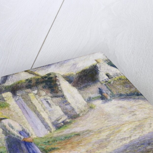 Village Street with Three People on the Right, 1881 by Camille Pissarro