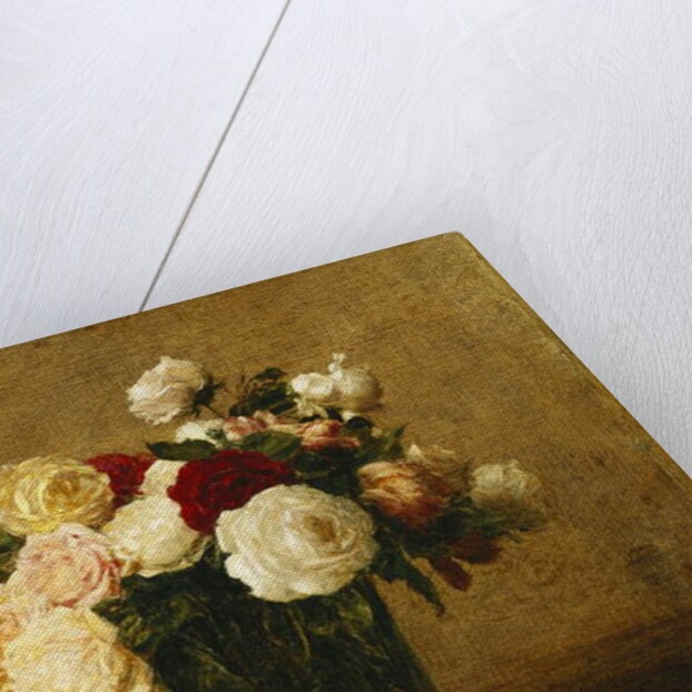 Roses in a Glass Vase; Roses dans un Vase de Verre, by Ignace Henri Jean Fantin-Latour