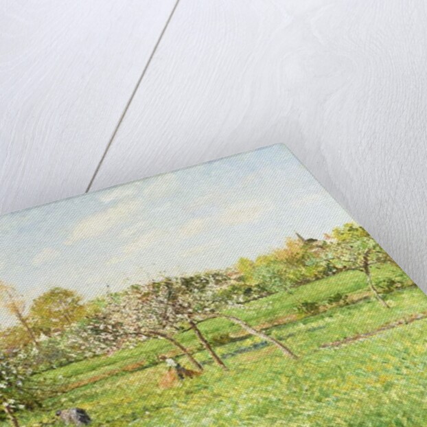 Morning, Spring, Grey Weather, Eragny; Matin, Printemps, Temps Gris, Eragny, 1900 by Camille Pissarro