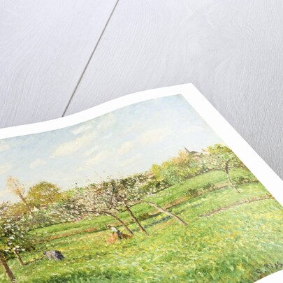 Morning, Spring, Grey Weather, Eragny; Matin, Printemps, Temps Gris, Eragny, 1900 by Camille Pissarro