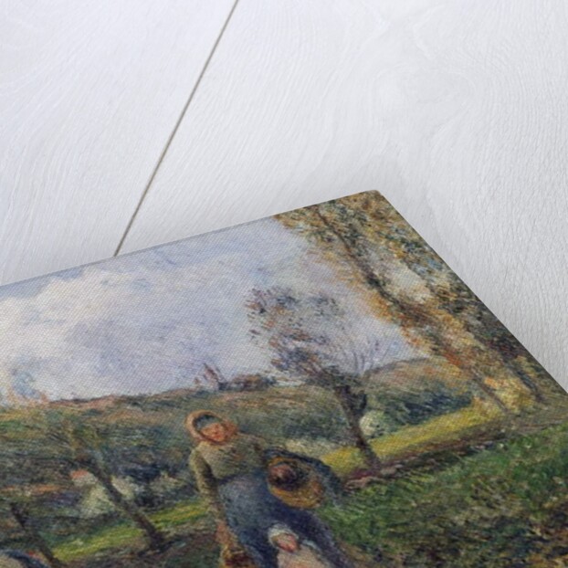 Peasant and Child Returning from the Fields, Pontoise; Paysanne et Enfant Revenant des Champs, Pontoise, 1882 by Camille Pissarro