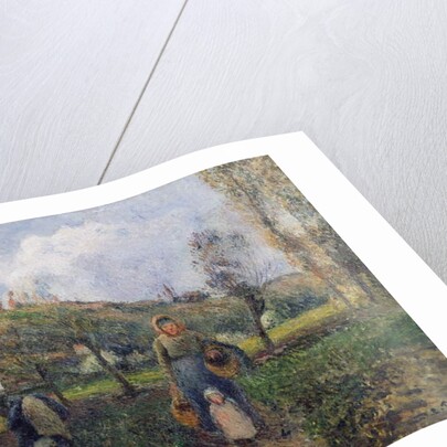 Peasant and Child Returning from the Fields, Pontoise; Paysanne et Enfant Revenant des Champs, Pontoise, 1882 by Camille Pissarro