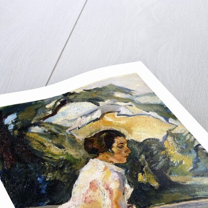 Frieda, the Artist's Wife, Leaning over the Balcony, c.1919-1922 by Leo Putz