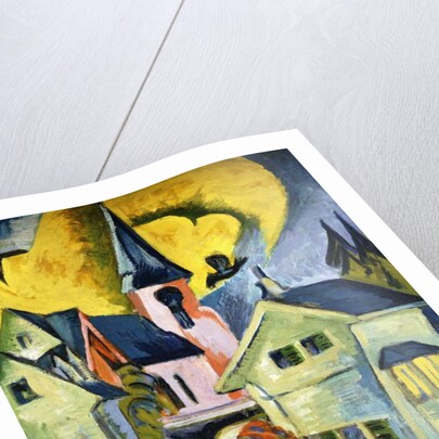 Konigstein with Red Church; Konigstein mit roter Kirche, 1916 by Ernst Ludwig Kirchner