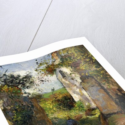 Peasant on an alley by a House, Pontoise by Camille Pissarro