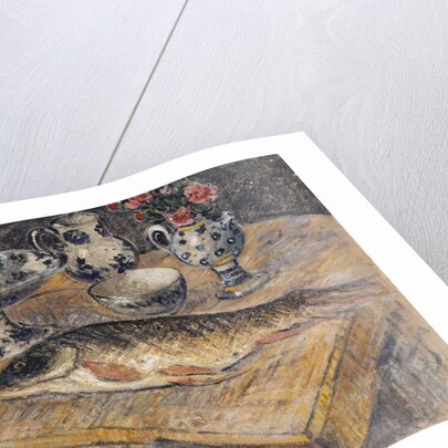 Still Life with Fish, Flowers and Apples by Gustave Loiseau