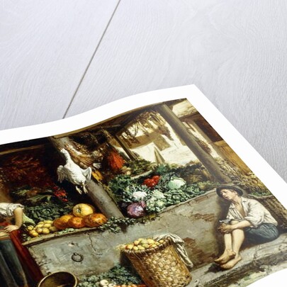 A Vegetable Market; Un Marche aux Legumes, 1874 by Frans Meerts