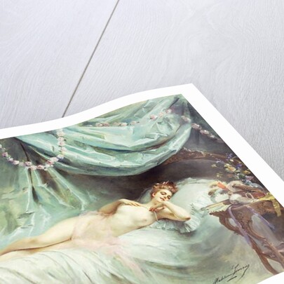 Reclining Nude in an Elegant Interior by Madeleine Lemaire