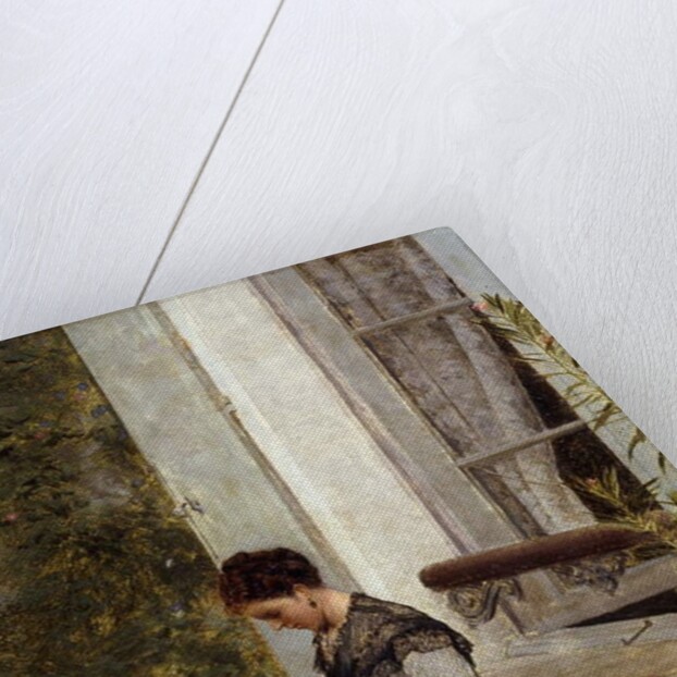 A Woman Crocheting by Giuseppe or Joseph de Nittis