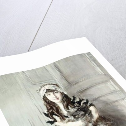 Portrait of Josefina Errazuriz Holding a Cat, 1910 by Giovanni Boldini