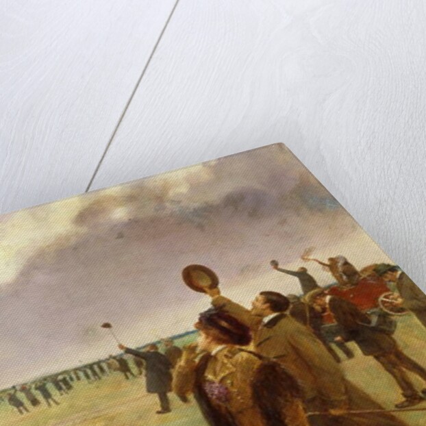 Flight of the Wright Biplane; Envole d'un Biplan Type Wright, by Jean Beraud