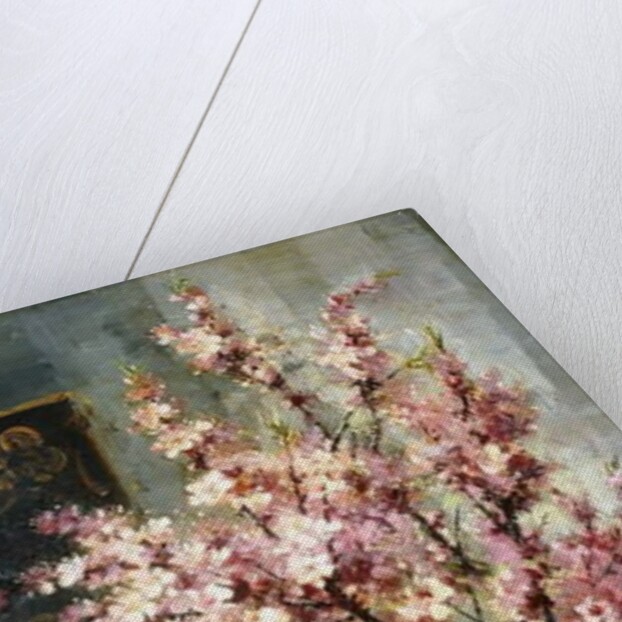 Apple Blossoms and Blue and White Porcelain on a Table by Frans Mortelmans