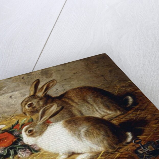 Escaped: Two Rabbits and Guinea Pig, 1880 by Alfred R. Barber