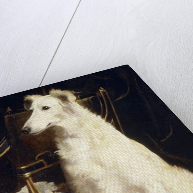 A Borzoi by a Chair by St. George Hare