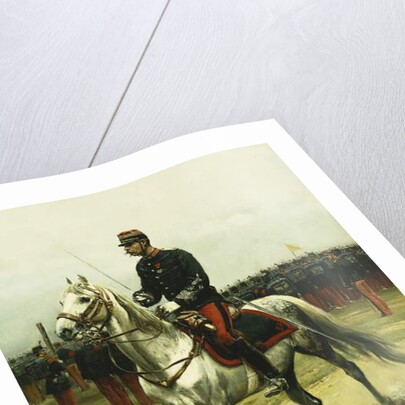 A Cavalry Officer Passing Troops, 1885 by Jean-Baptiste Edouard Detaille