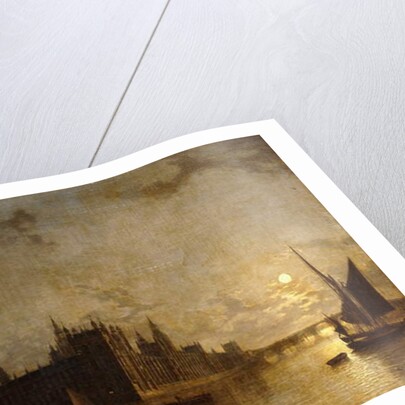 Westminster Abbey, The Houses of Parliament with the Construction of Westminster Bridge, 1859 by Henry Pether