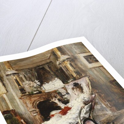 An Elegant Lady Holding a Fan, 1874 by Giovanni Boldini