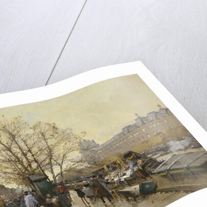 The Docks of Paris; Les Quais a Paris by Eugene Galien-Laloue