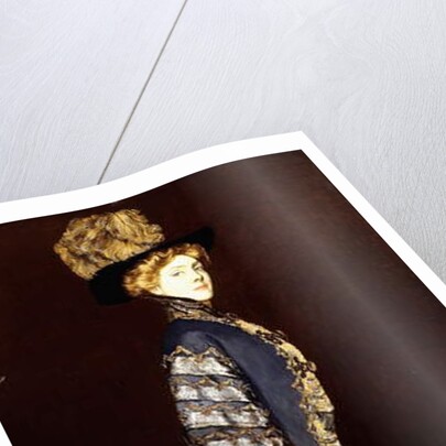 An Elegant Lady with a Fur Muff by Antonio de la Gandara