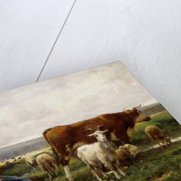 Shepherdess with Cows and Goats by Julien Dupre