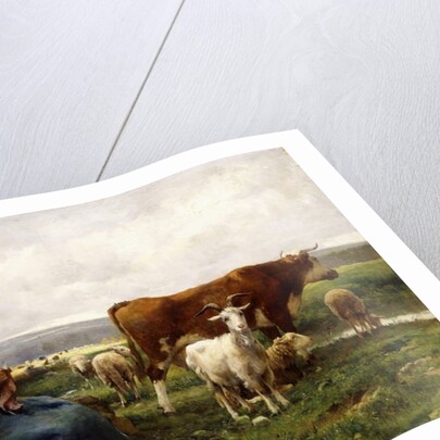 Shepherdess with Cows and Goats by Julien Dupre