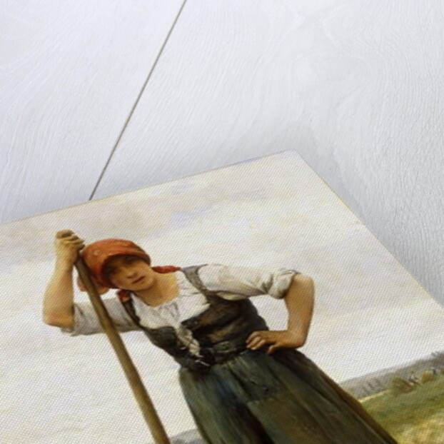 Peasant Woman Leaning on a Pitchfork by Julien Dupre