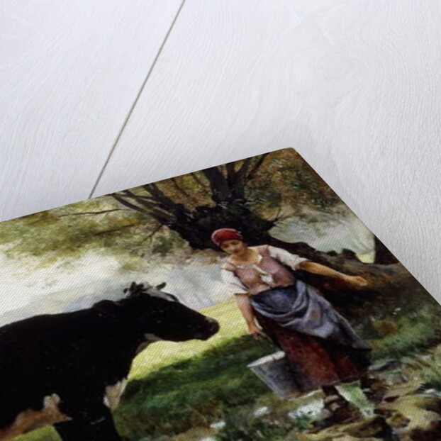 A Milkmaid with her Cow by Julien Dupre
