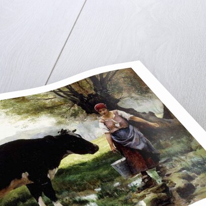 A Milkmaid with her Cow by Julien Dupre