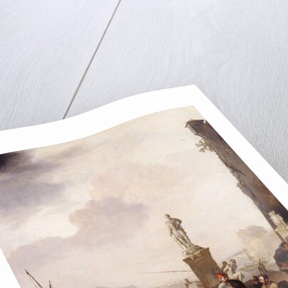 A Mediterranean Seaport with the Monument of Grand-Duke Ferdanindo I of Tuscany at Leghorn, by Johannes Lingelbach